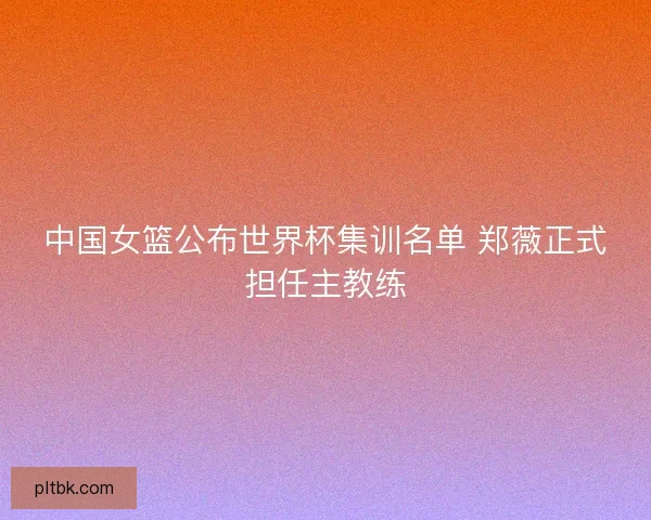 中国女篮公布世界杯集训名单 郑薇正式担任主教练