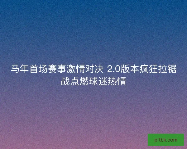 马年首场赛事激情对决 2.0版本疯狂拉锯战点燃球迷热情